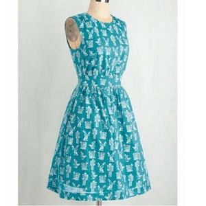 Modcloth Emily & Fin Cactus Dress Small